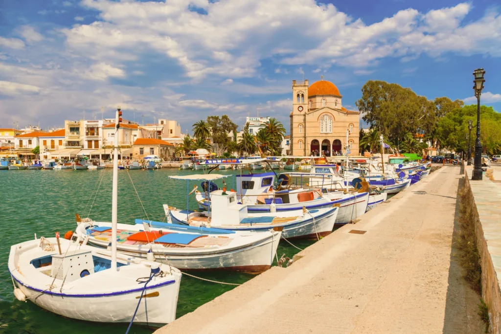 Fishing boats in Aegina harbour