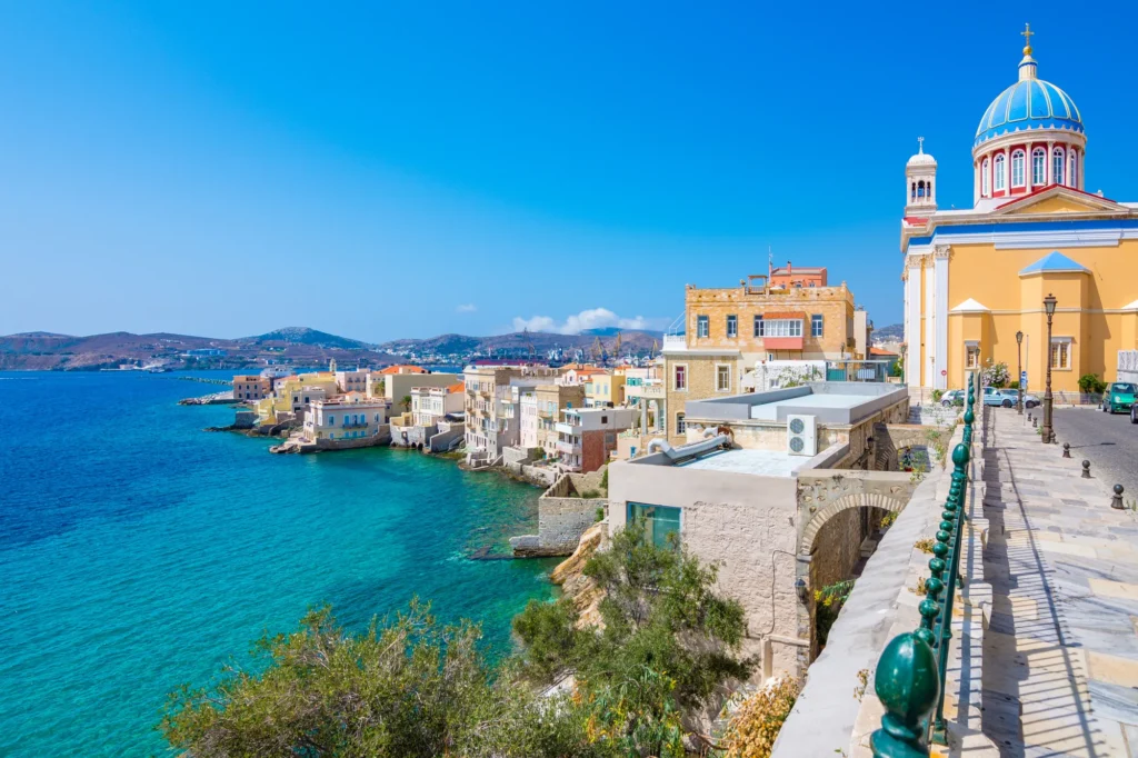 Ermoupoli waterfront on Syros in the Cyclades