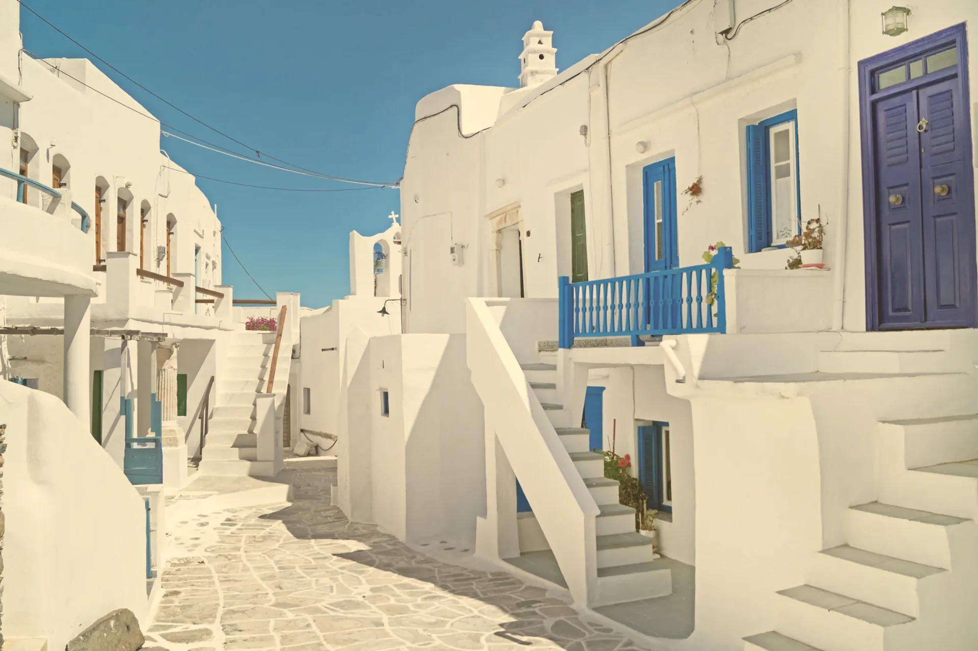 Whitewashed lanes and blue doors on Sifnos island