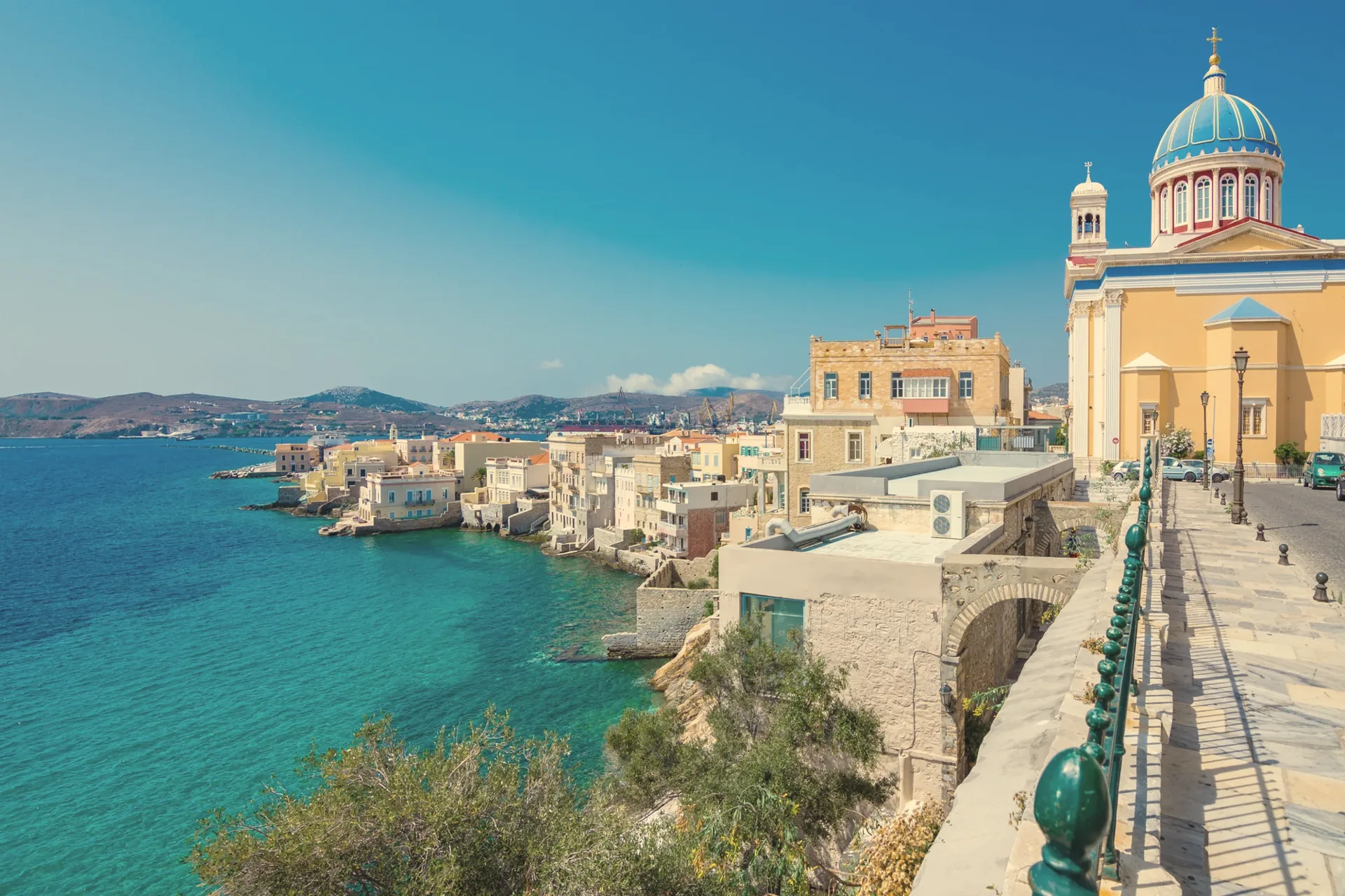 Ermoupoli waterfront on Syros in the Cyclades